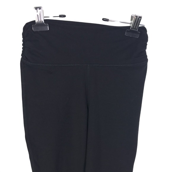 Old Navy PowerChill Flared Leggings Girl's L 10/12 Black High Waist Ruched Sides - Picture 9 of 10